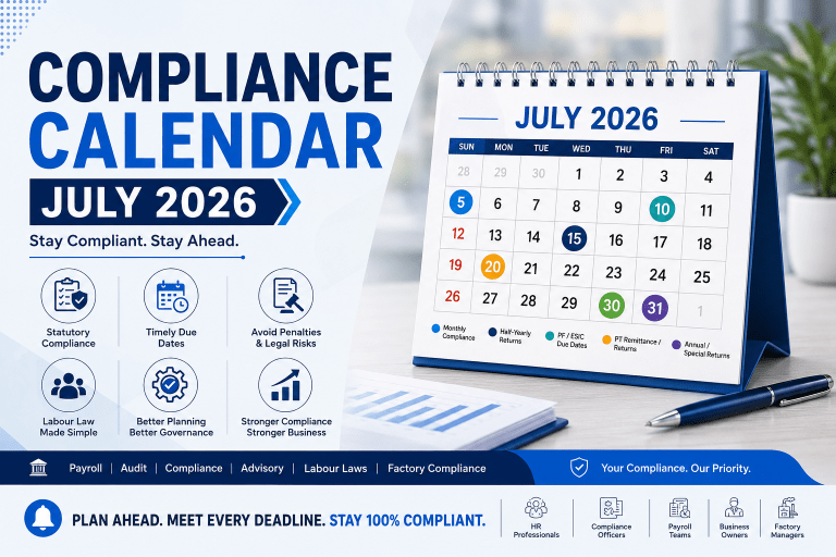 Labour Law & Statutory Compliance Calendar – July 2026